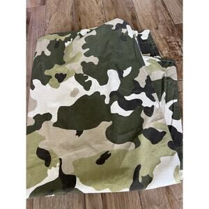Pottery Barn Teen Green Camo 100% Cotton Twin One Flat Sheet Only Portugal
